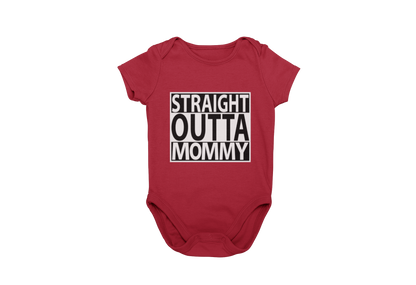 Straight out of mommy romper red