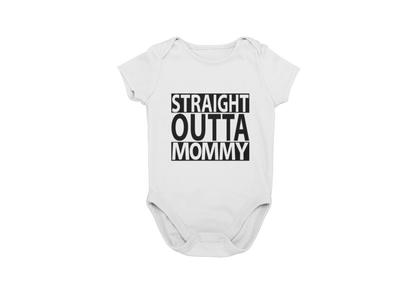 Straight out of mommy romper white