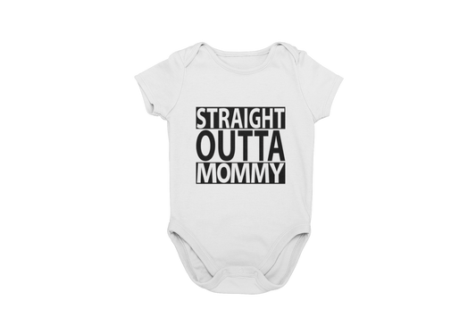 Straight out of mommy romper white