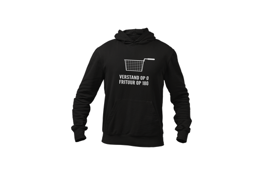 Verstand op 0 frituur op 180 t hoodie donnie zwart