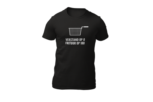 Verstand op 0 frituur op 180 t shirt donnie zwart