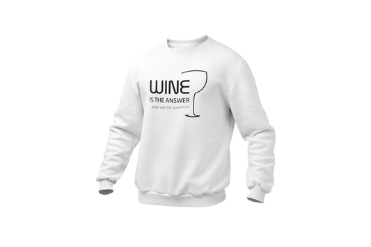 Wine is the answer sweater white